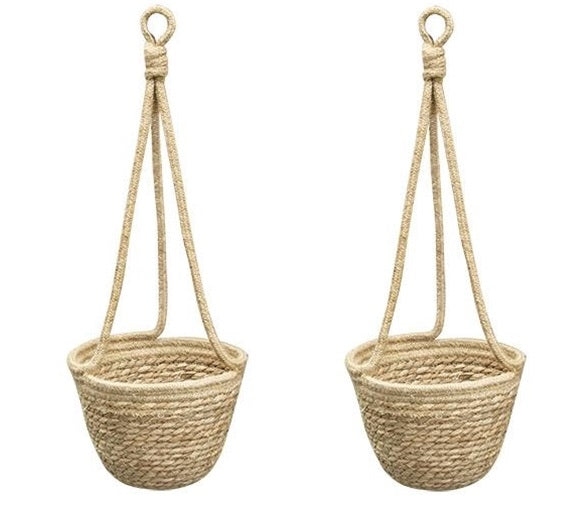 Mauritius Jute Hanging Planters - Adley & Company Inc. 