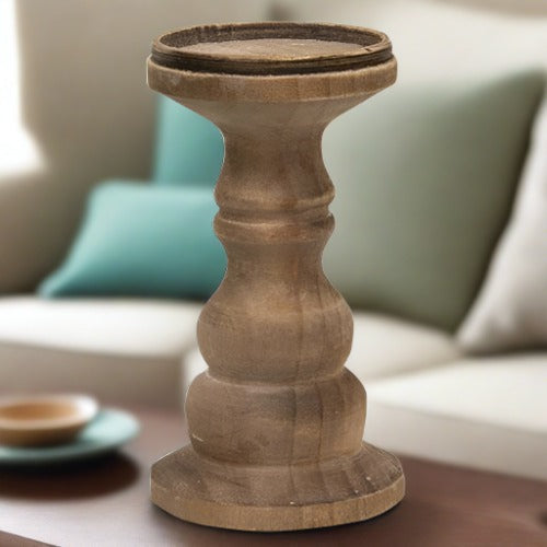 Serena Wooden Pillar Candle Holders