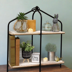 Beaded 2-Tier Decorative Shelf