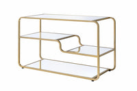Gold Art Deco Style Bar Cart, Shelf Unit,bar cart,Adley & Company Inc.