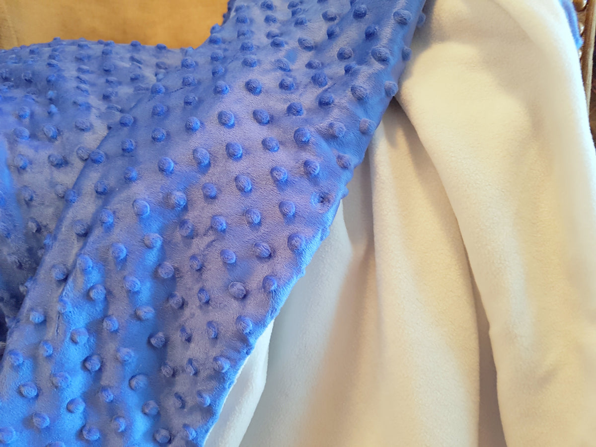 Blue & White Fleece Throw Blanket - Adley & Company Inc. 