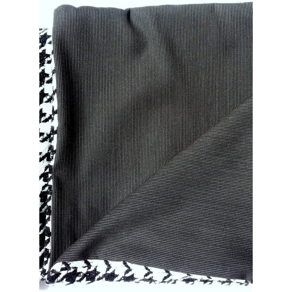 Black & White Houndstooth Wool Blanket Throw - Adley & Company Inc. 