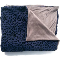 Navy Blue Flocked Velvet Throw Blanket - Adley & Company Inc. 