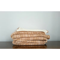 Orange & Cream Wool Throw Blanket - Adley & Company Inc. 