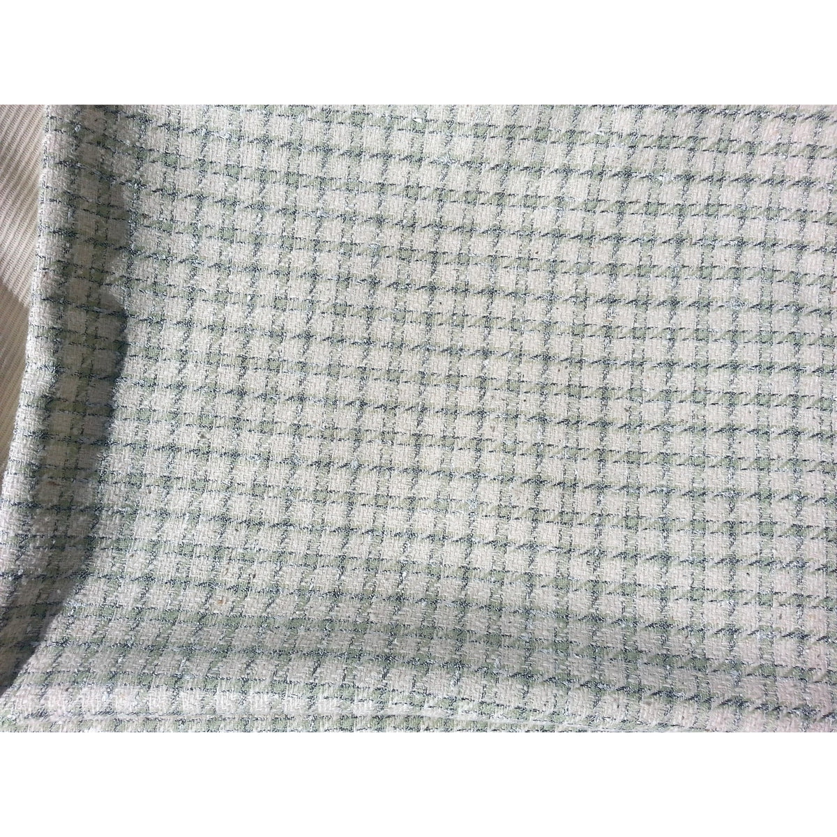 Mint Green & Cream Wool Throw Blanket - Adley & Company Inc. 