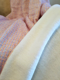 Pink, Lilac & Cream Wool Throw Blanket - Adley & Company Inc. 