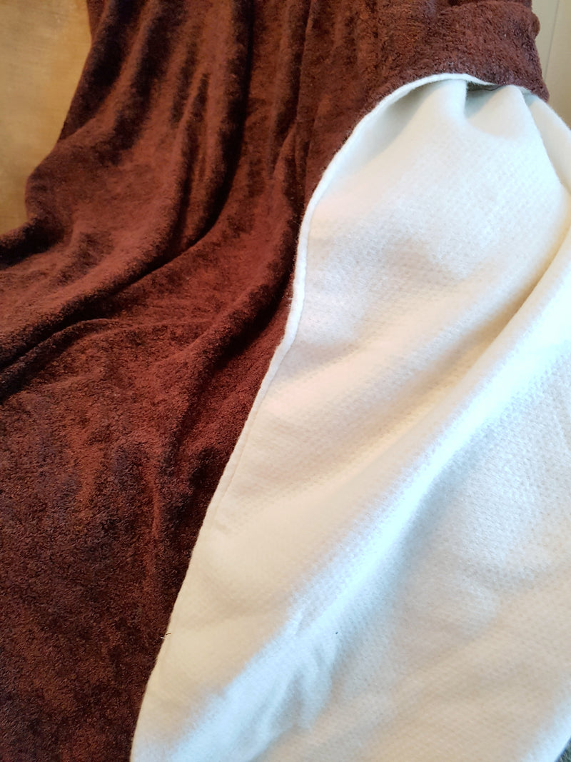 Burgundy Chenille & White Wool Blanket Throw - Adley & Company Inc. 
