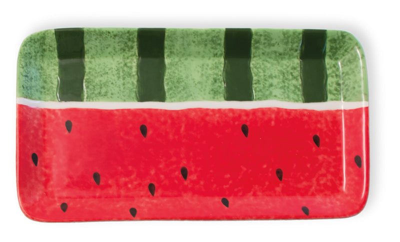 Summertime Watermelon Ceramic Plates, Set of 4.,serving platter,Adley & Company Inc.