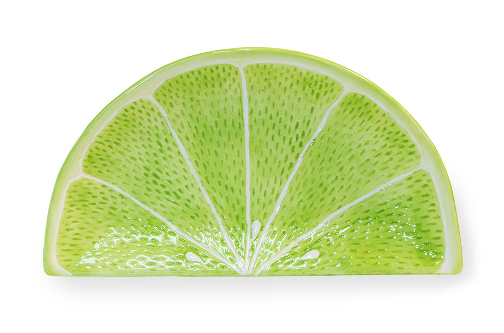 Green Citrus Lime Wedge Plates, Set of 6,serving platter,Adley & Company Inc.