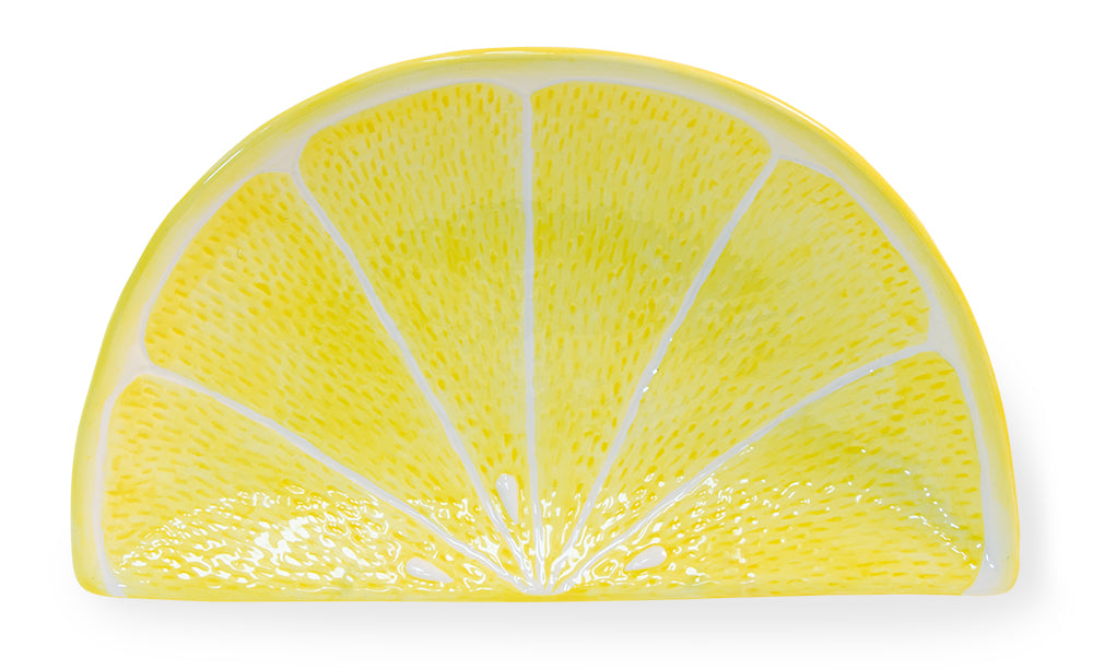 Yellow Citrus Lemon Wedge Plates, Set of 4,serving platter,Adley & Company Inc.