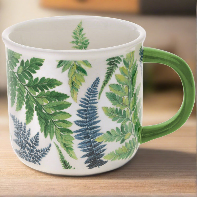 Elegant Fern Mugs, Set of 8