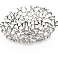Coral Shaped Silver Metal Decorative Bowl,decorative bowl,Adley & Company Inc.