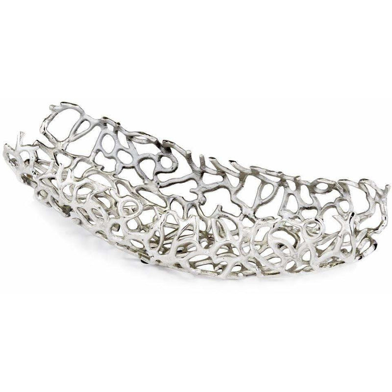 Coral Shaped Silver Metal Decorative Bowl,decorative bowl,Adley & Company Inc.