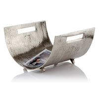 Silver Metal Magazine Log Basket Carrier