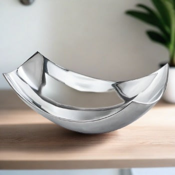 Decorative Scoop Silver Bowl - Adley & Company Inc. 