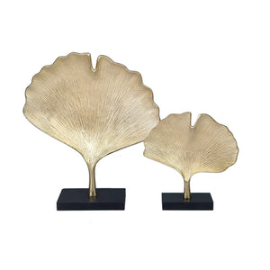 Gingko Gold Leaf Sculptures - Set of 2