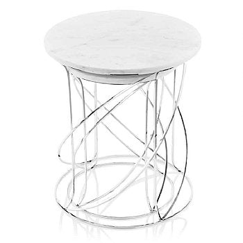Nested Swirl White or Black Marble Tables - Set of 2,side table,Adley & Company Inc.