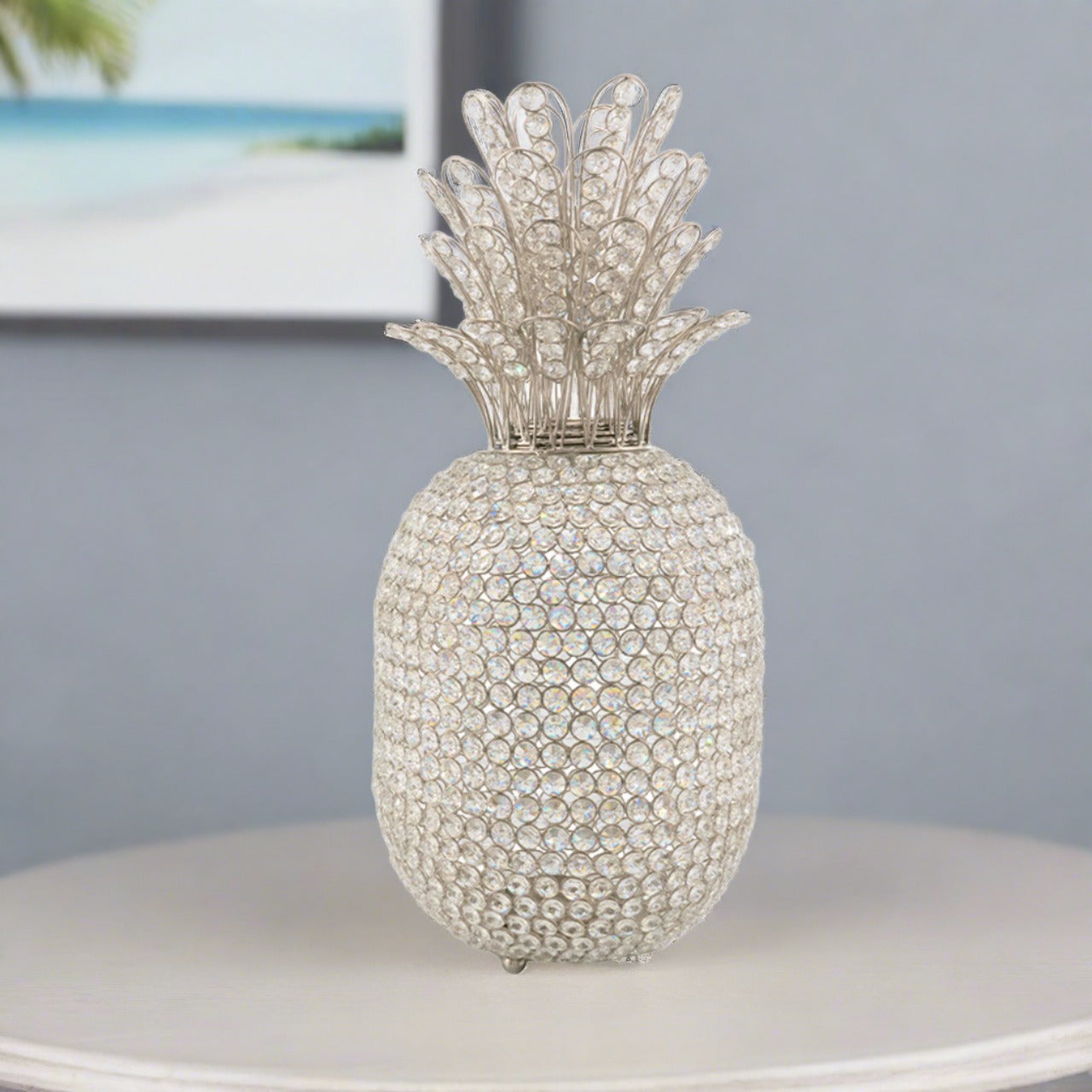 Giant Swarovski Crystal Pineapple Figurine, Large Vintage Fruit Home Decor,  With Crystal Base -  Norway