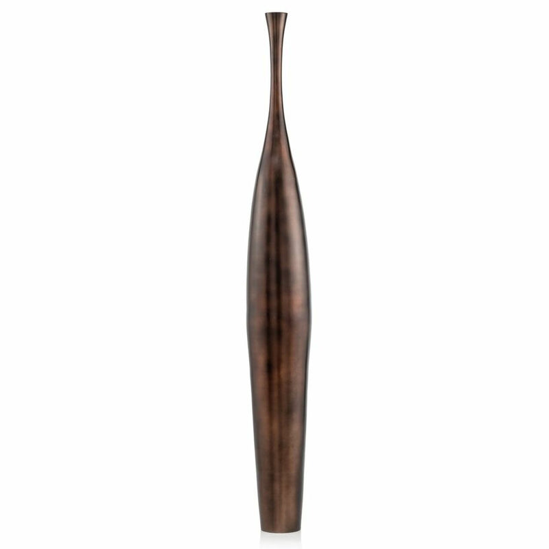 Antiqued Copper Metal Floor Bottle Vase