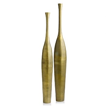 Antique Gold Tall Slim Floor Bottle Vase,floor vase,Adley & Company Inc.