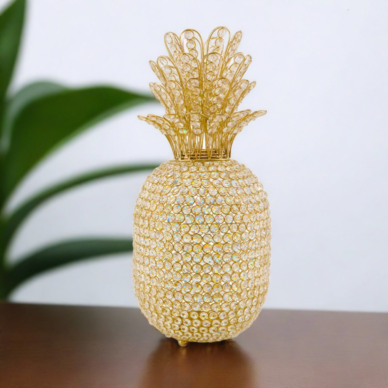 Pina Large Crystal Pineapple Decor, Gold or Silver