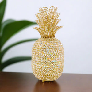 Pina Large Crystal Pineapple Decor, Gold or Silver - Adley & Company Inc. 