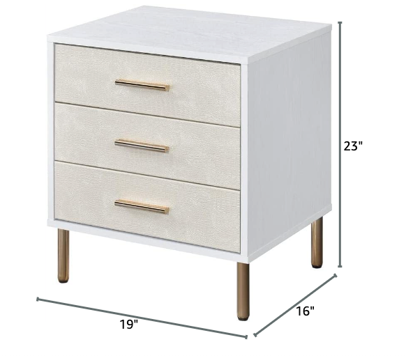 Nightstand with Faux Crocodile Print - Adley & Company Inc. 