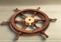 Rosewood Decorative Ship's Wheel