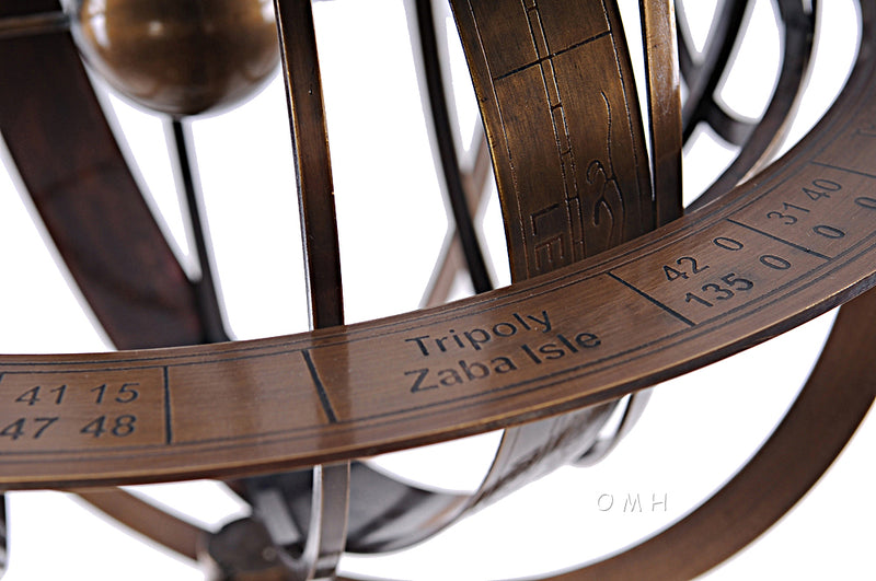 Brass Armillary With Wood Stand