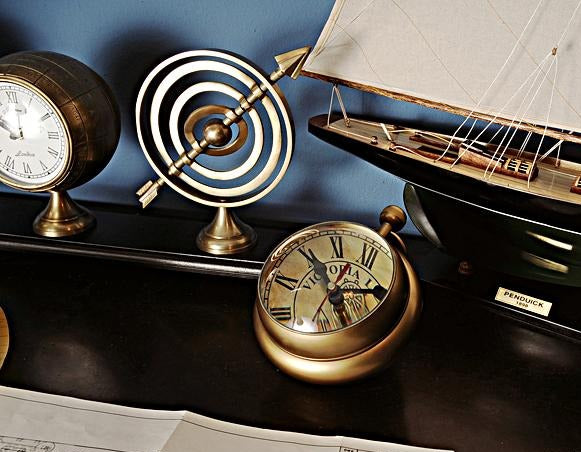 Paperweight Maritime Compass Clock