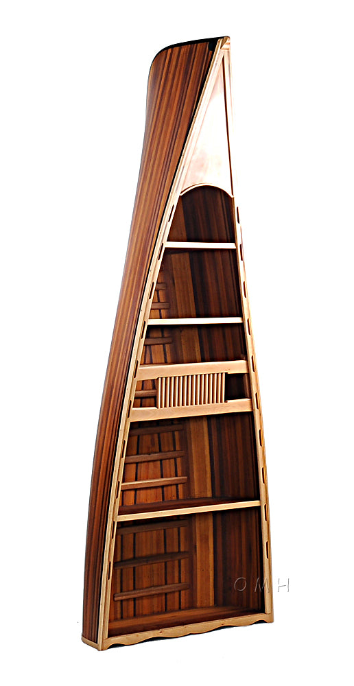 Hand Crafted Wooden Canoe Book Shelf