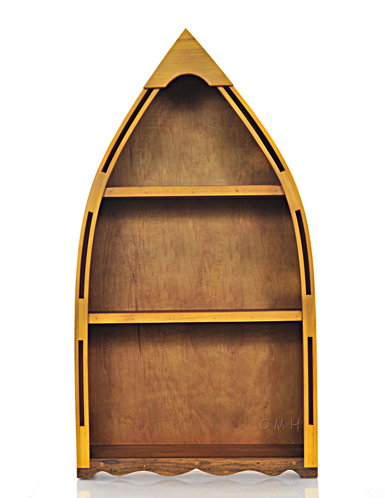 Hand Crafted Wooden Canoe Book Shelf