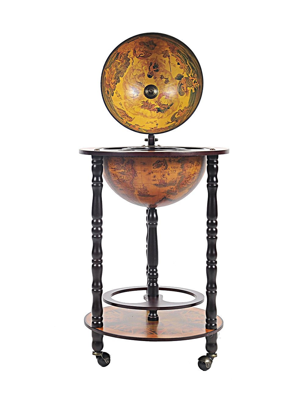 Classic World Globe Bar Cart Cabinet,ottoman,Adley & Company Inc.