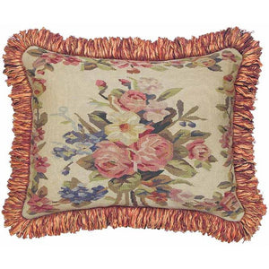 Floral Aubusson Tapestry Accent Cushion
