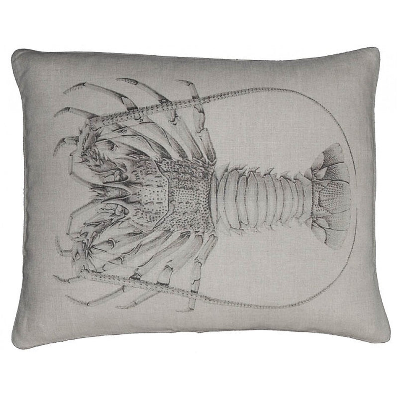 Lobster Printed Linen Accent Cushion