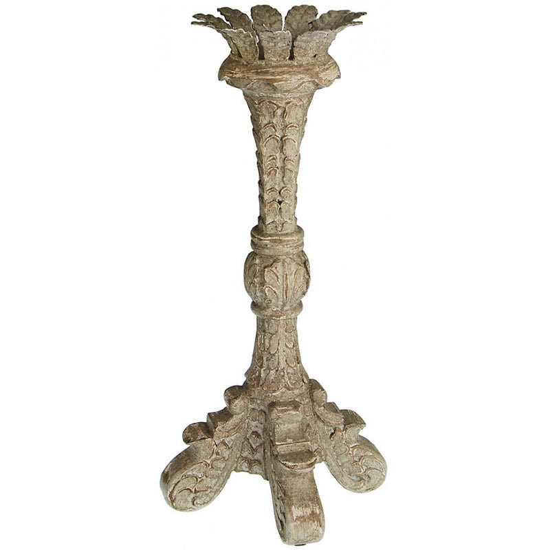Carved Wood & Metal Candle Holder,candle holder,Adley & Company Inc.