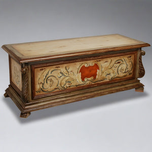 Hand Painted Wood Bench with Storage,storage trunk,Adley & Company Inc.