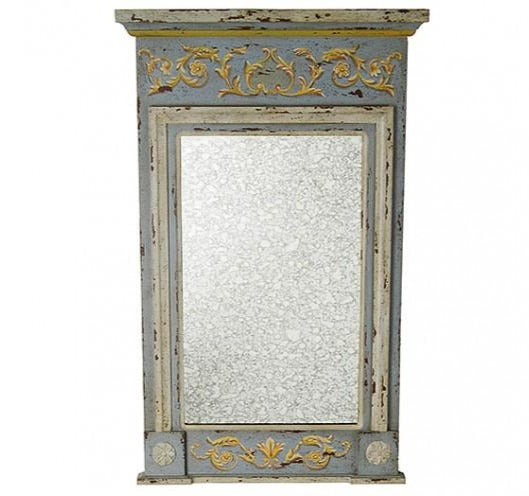 Sea Blue French Style Console and Mirror Set,console table,Adley & Company Inc.