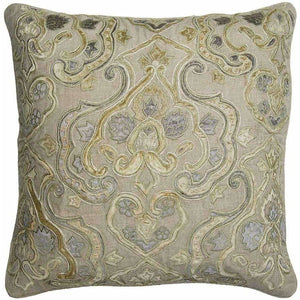 Gold Velvet & Linen Pillow with Feather Down Insert,throw pillow,Adley & Company Inc.