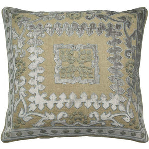 Velvet Applique Linen Decorative Pillow,throw pillow,Adley & Company Inc.