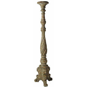 Tall Carved Wood Floor Candle Holder,floor candle holder,Adley & Company Inc.
