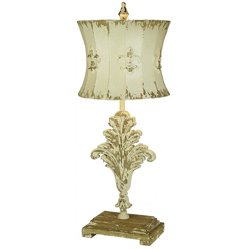 Eliza Hand Carved Wood and Metal Table Lamp
