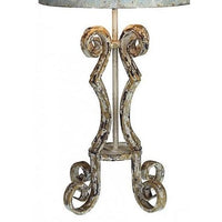 Fleur de Lis Metal Antiqued Table Lamp,lamp,Adley & Company Inc.