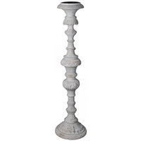 Hand Carved Wooden 36" Tall Candle Holder,candle holder,Adley & Company Inc.