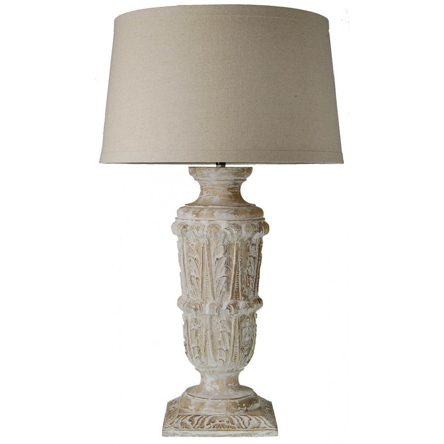 Amalfi Hand Carved Wooden Table Lamp