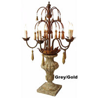 Mozart Carved Wood Antique Style Candelabra - Adley & Company Inc. 