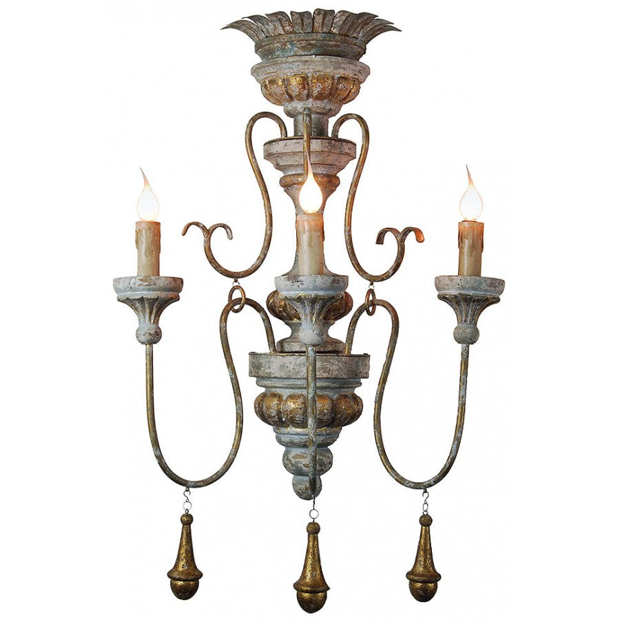 Lawrence Antique Style Carved Sconce Light Fixture - Adley & Company Inc. 
