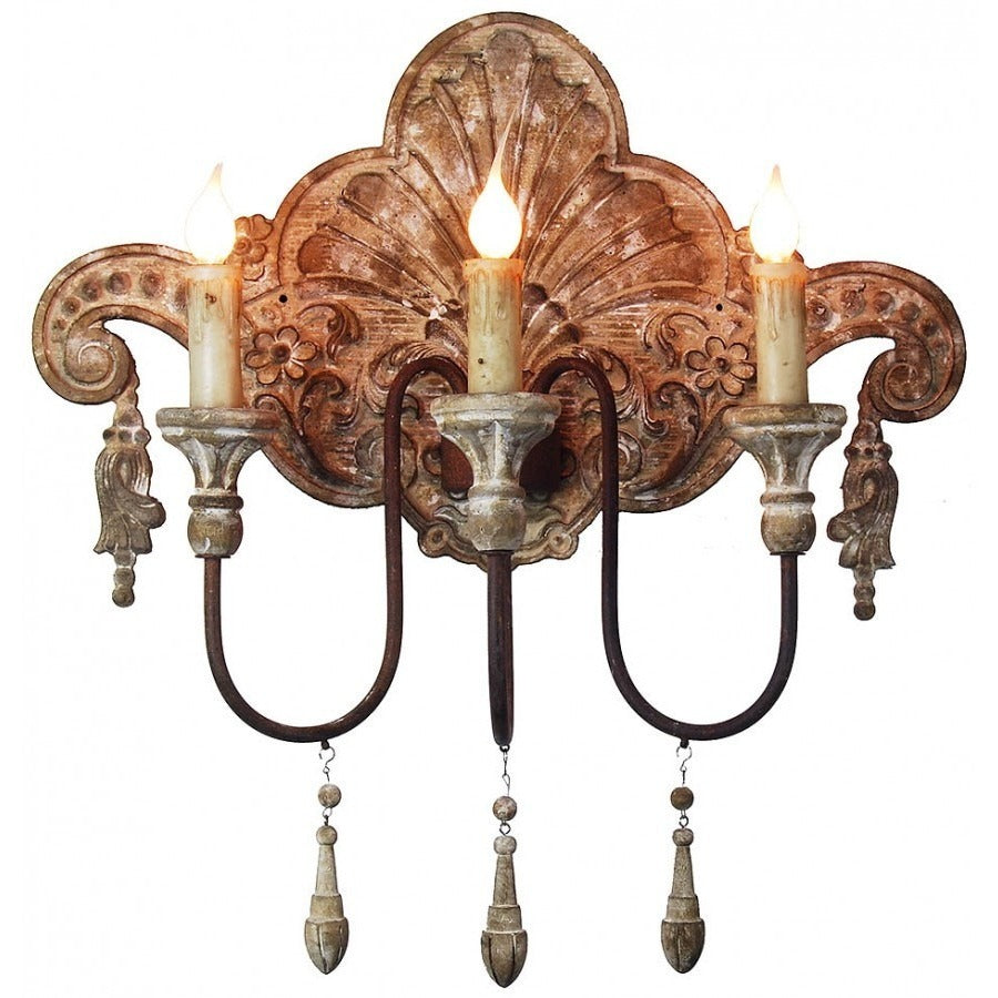 Antique Style Carved Sconce Lights,wall sconce,Adley & Company Inc.