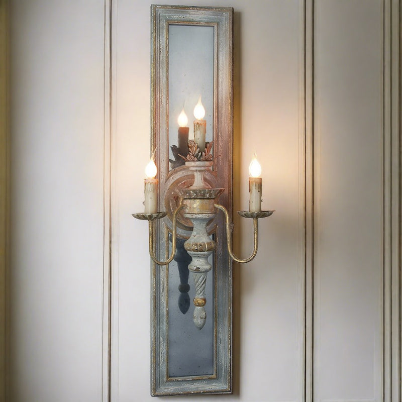 Dumas Sconce Light with Antiqued Mirror Back
