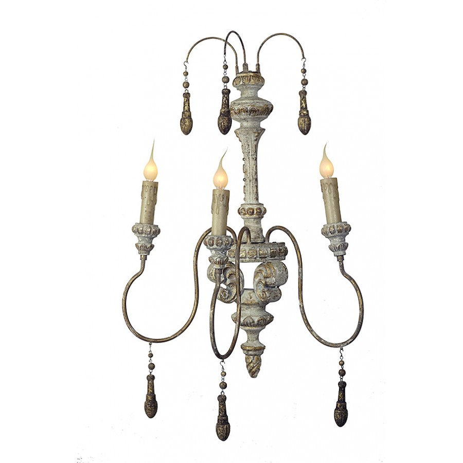 Wendover Hand Carved Wood Wall Sconces, Set of 2.